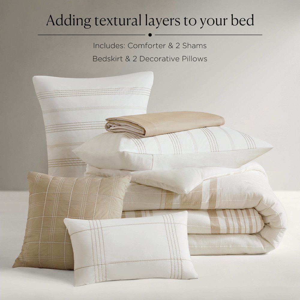 Morgan 6 Piece Cotton Jacquard Oversized Comforter Set. Picture 2