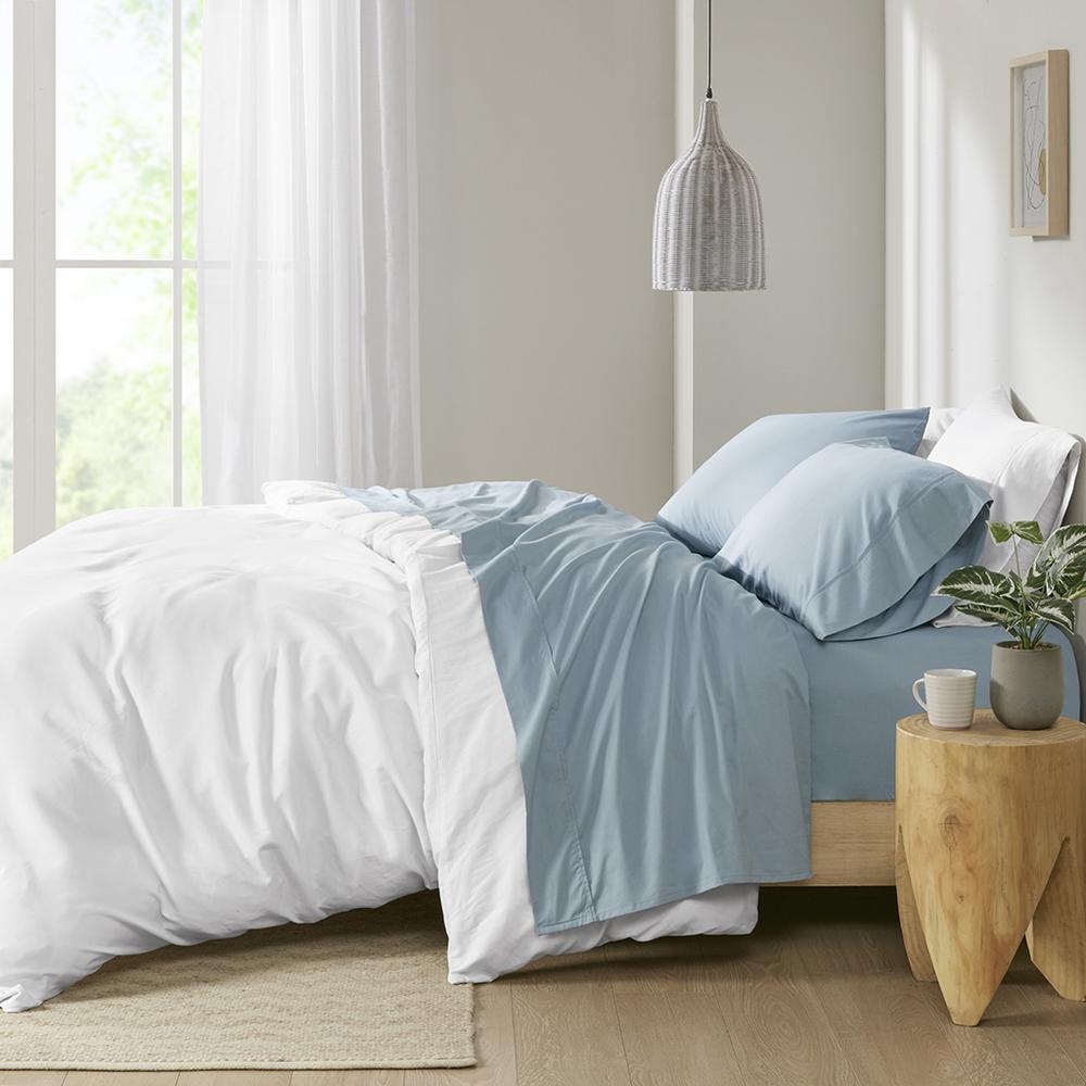 200 Thread Count Relaxed Cotton Percale Sheet Set. Picture 4