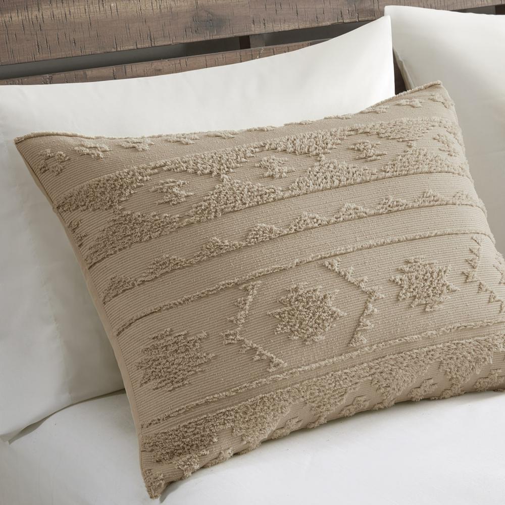 Breckenridge Chenille Oversized Comforter Set, Tan color. Picture 5