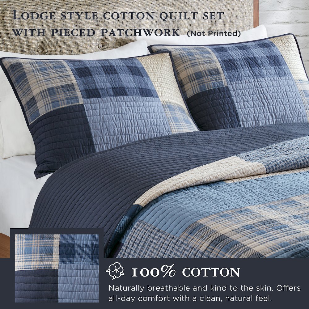 Winter Hills Oversized Cotton Quilt Set. Picture 2