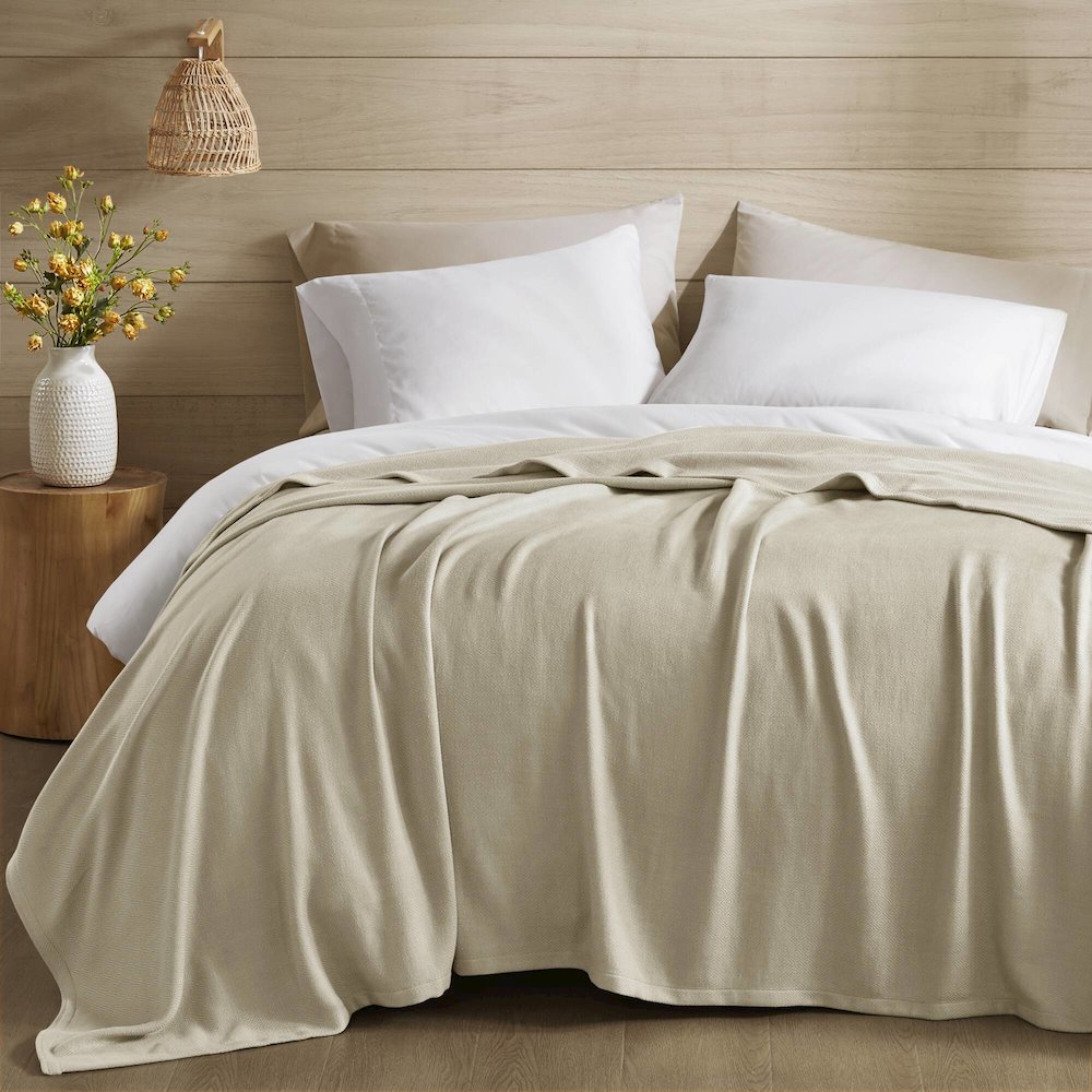 Bamboo Cotton Rayon from Bamboo Cotton Blanket, Khaki color. Picture 1