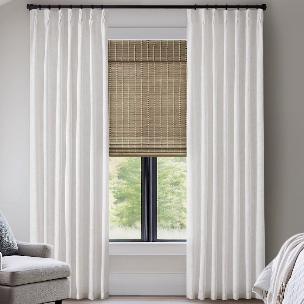 Emery 300gsm poly linen with 7 pinch pleat per pc. Picture 1