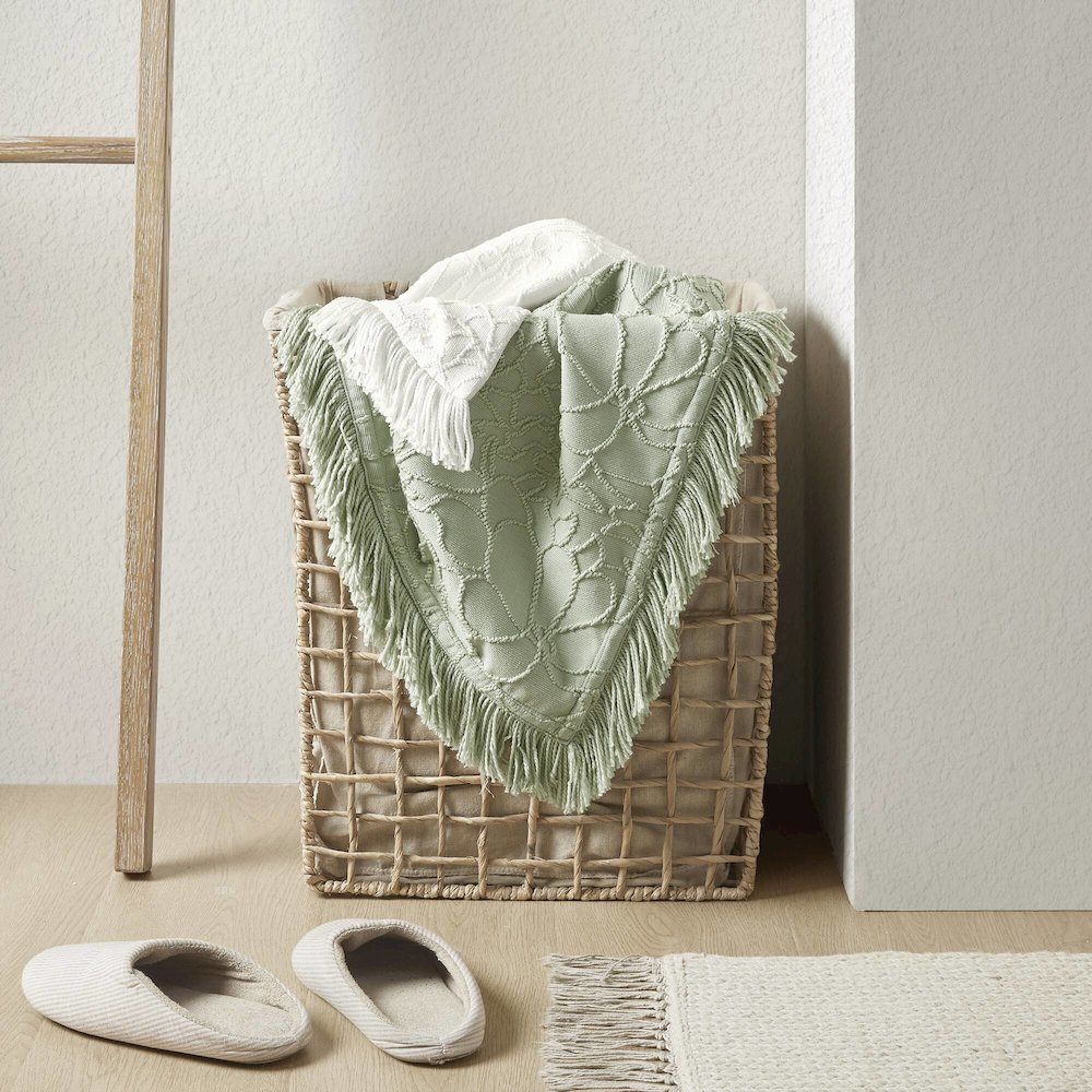 Willow 3PCS Bedspread Set, Sage color. Picture 5