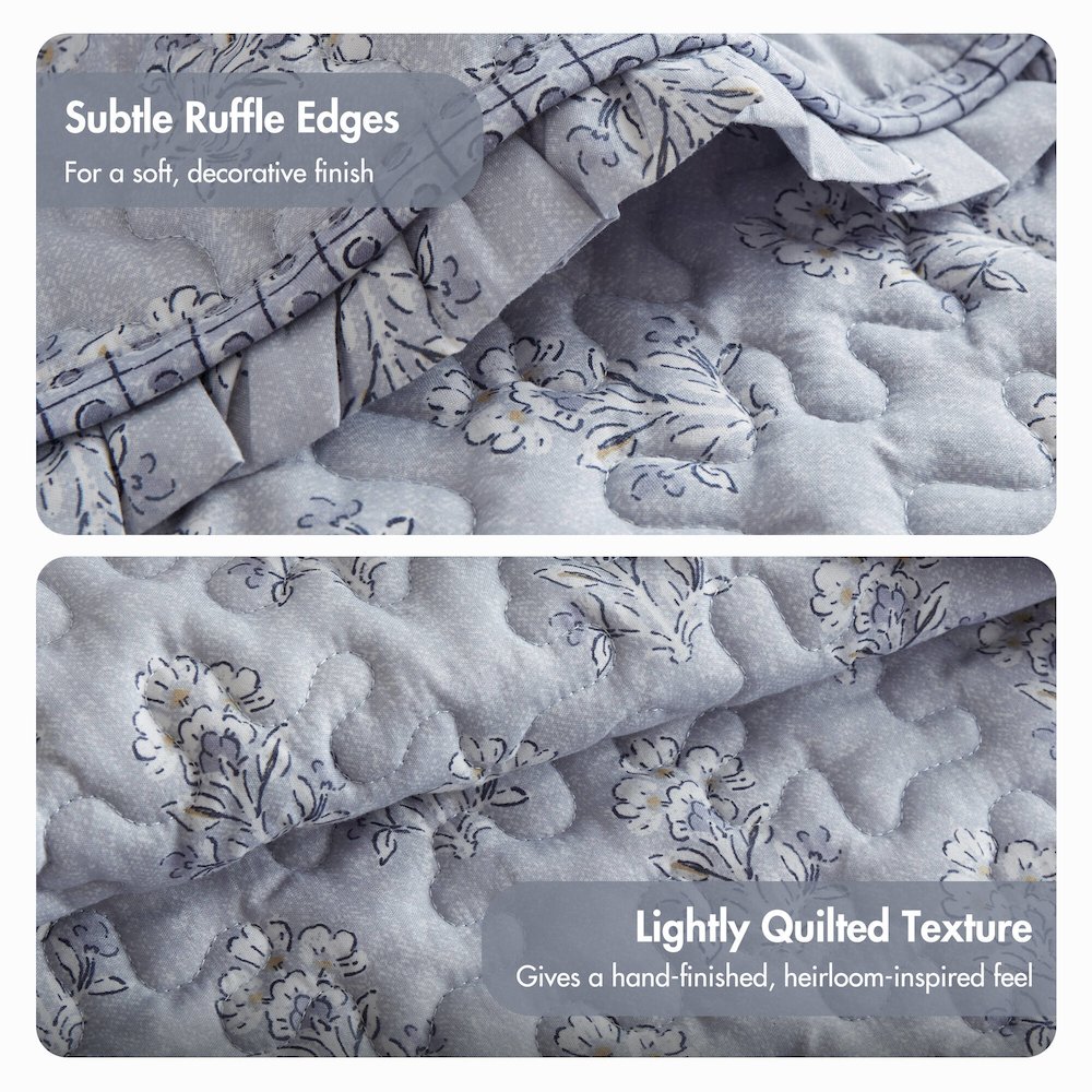 Linwood Ruffle Printed Quilt Set. Picture 4