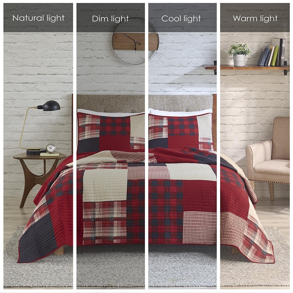 Sunset Oversized Cotton Quilt Mini Set, Red color. Picture 5