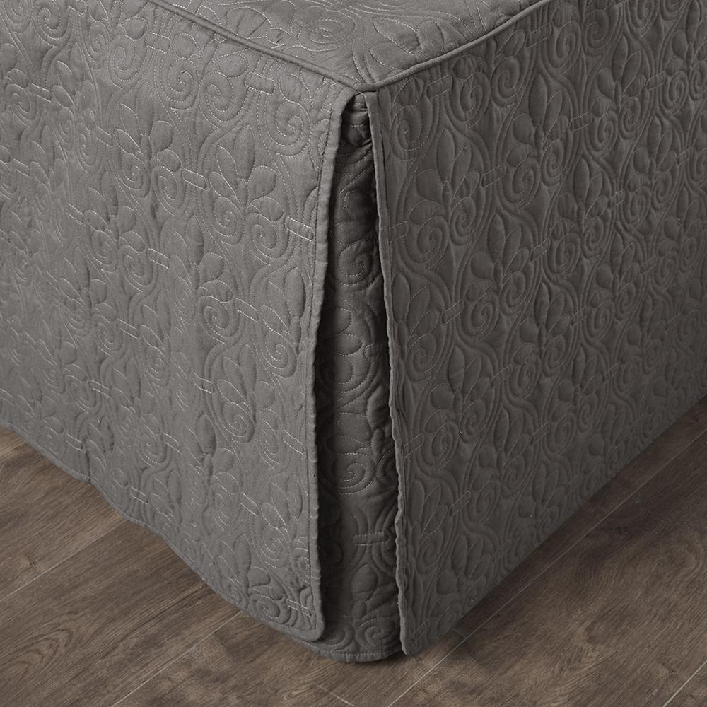 3 Piece Split Corner Pleated Quilted Bedspread. Picture 2