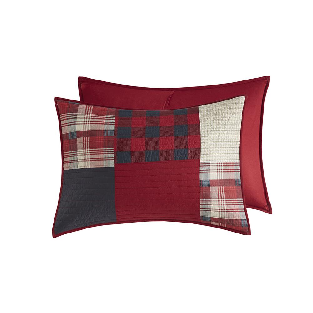 Sunset Oversized Cotton Quilt Mini Set, Red color. Picture 3