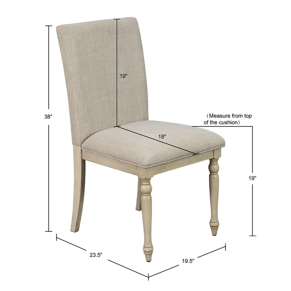 Upholstered Dining Chair with Turned Wood Legs Set of 2. Picture 5