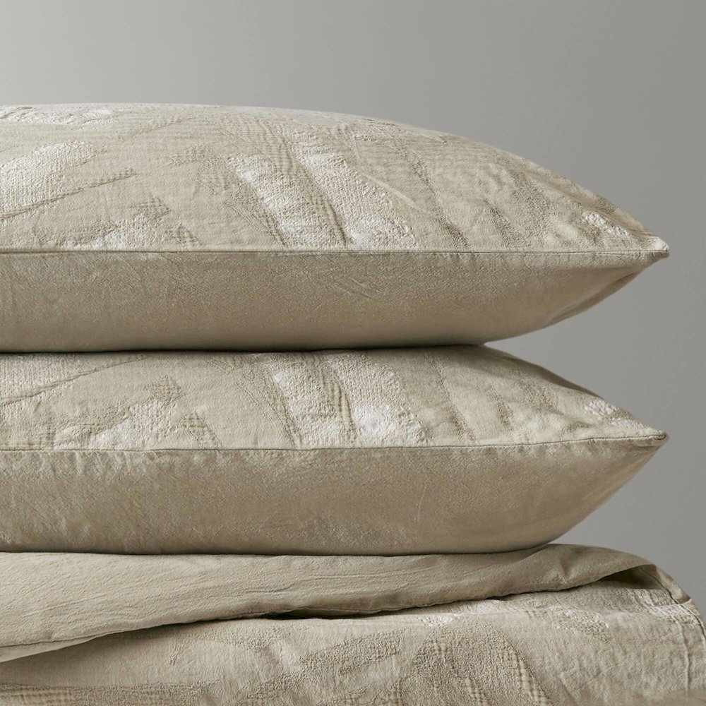 Coastal Leaves 3 Piece 3 Piece Cotton Duvet Set. Picture 3