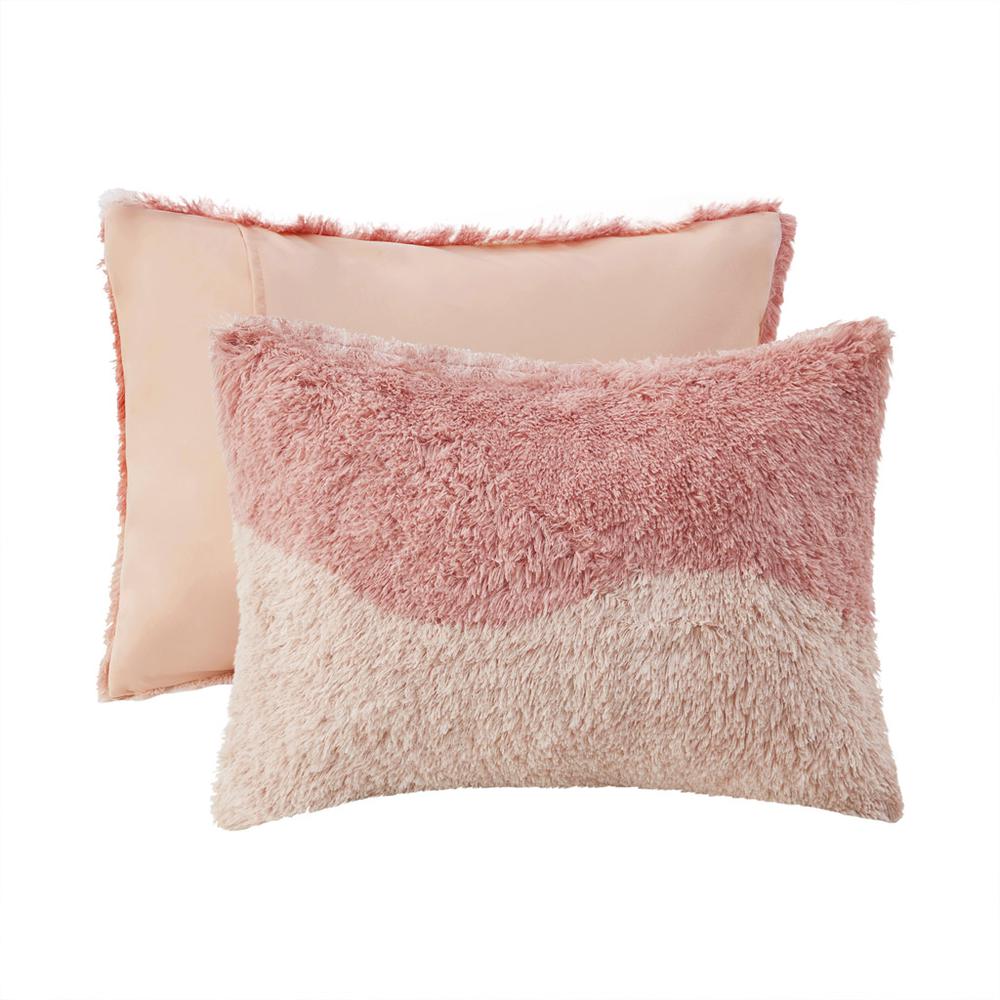Ombre Shaggy Faux Fur Comforter Set. Picture 3