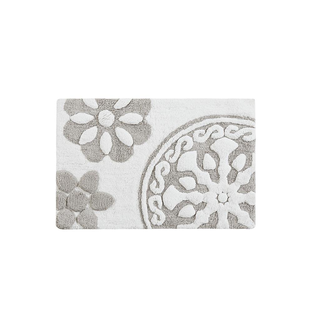 Medallion Cotton Tufted Bath Rug. Picture 1