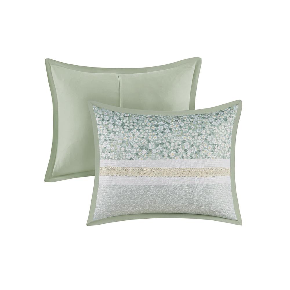 5 Piece Seersucker Comforter Set with Throw Pillows. Picture 2