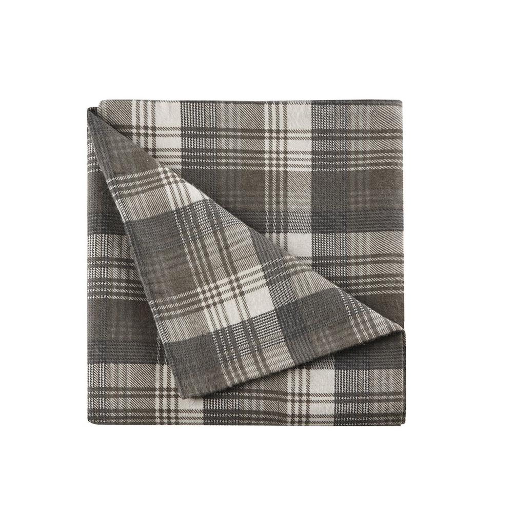 Flannel Sheet Set, Brown Plaid color. Picture 5