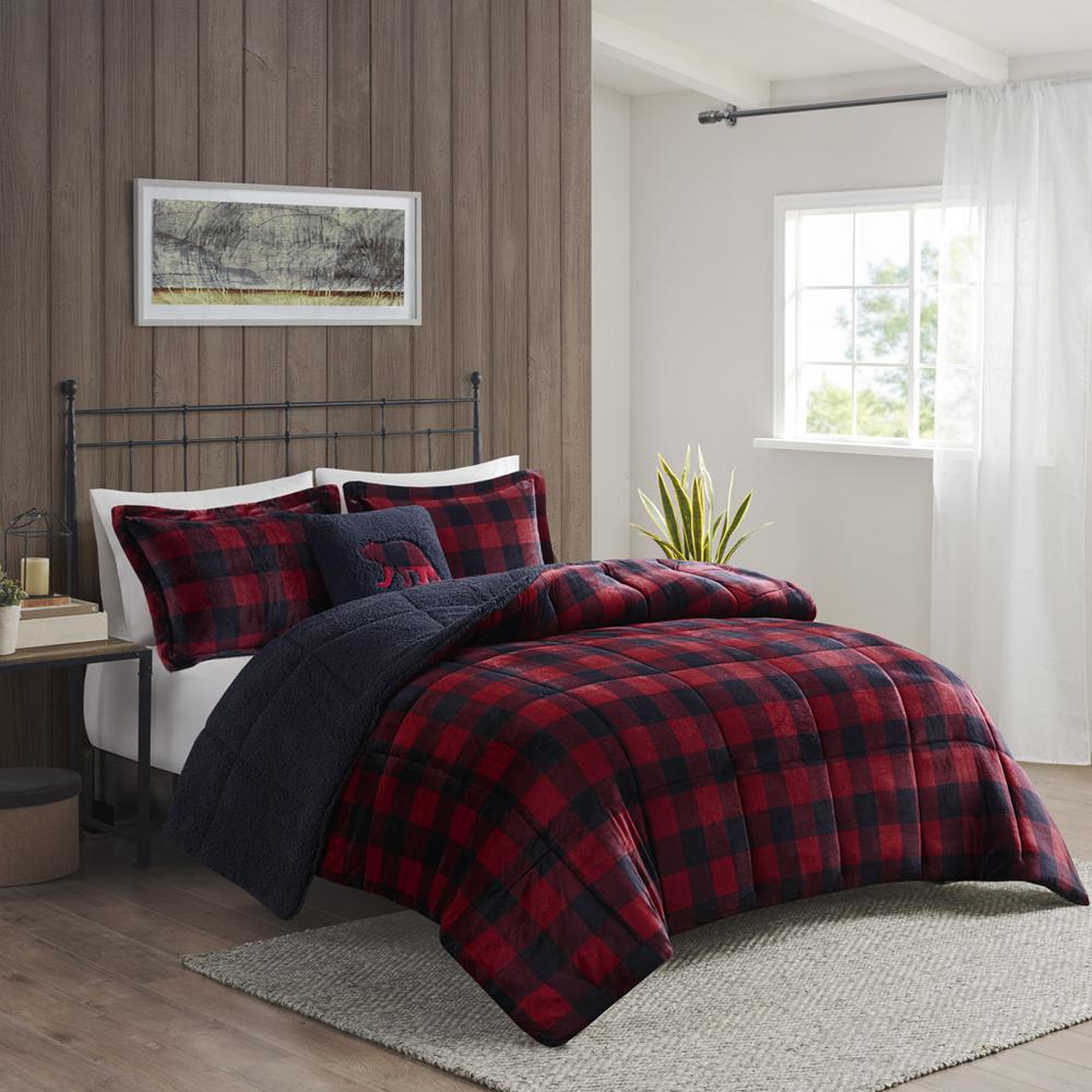 Plush to Sherpa Down Alternative Comforter Set. Picture 4