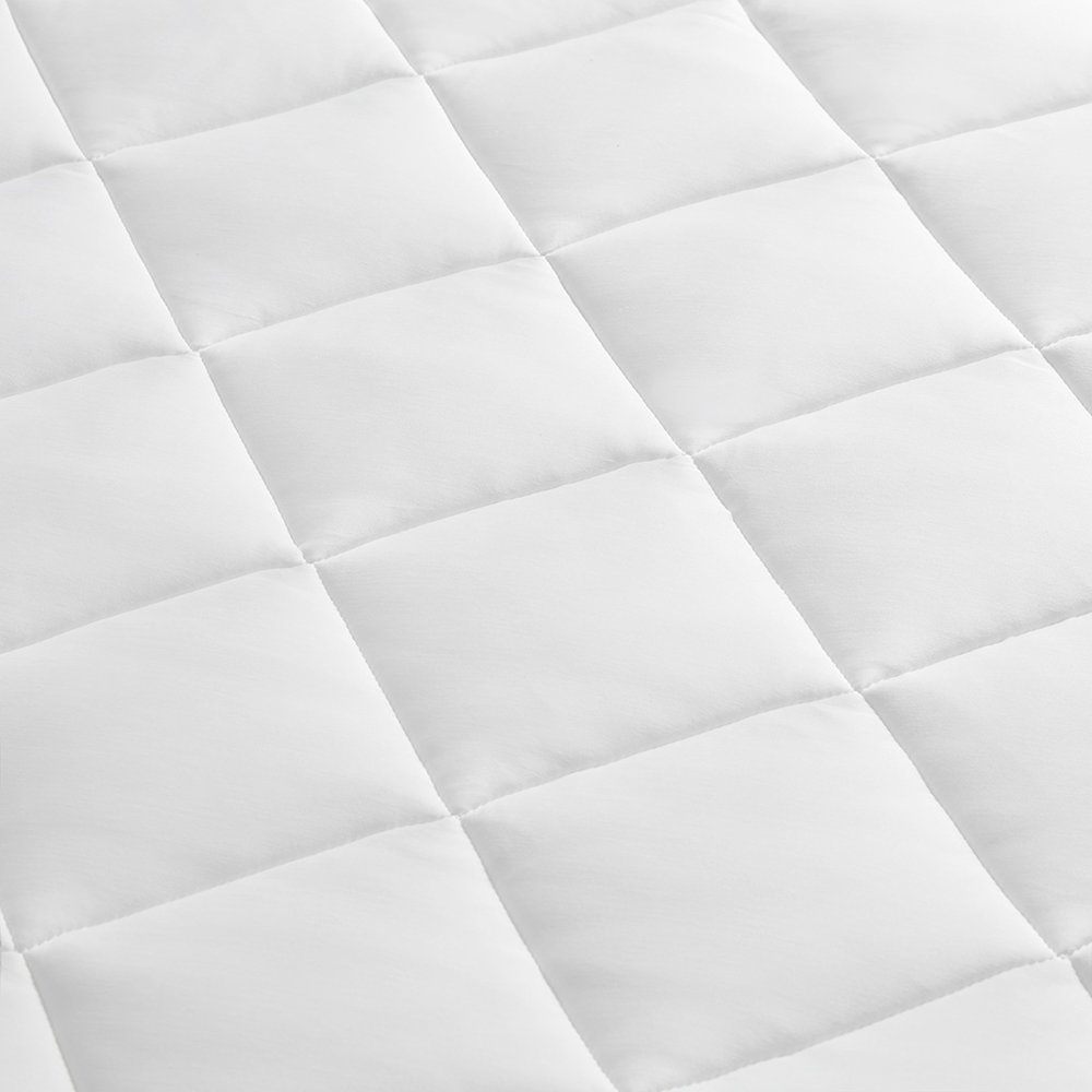 Cooling Touch Overfilled Deep Pocket Mattress Pad in White Color. Picture 5