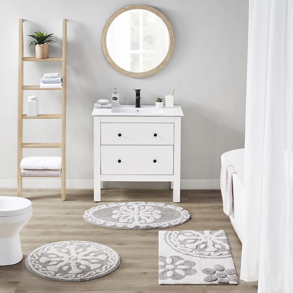 Medallion Cotton Tufted Bath Rug. Picture 4