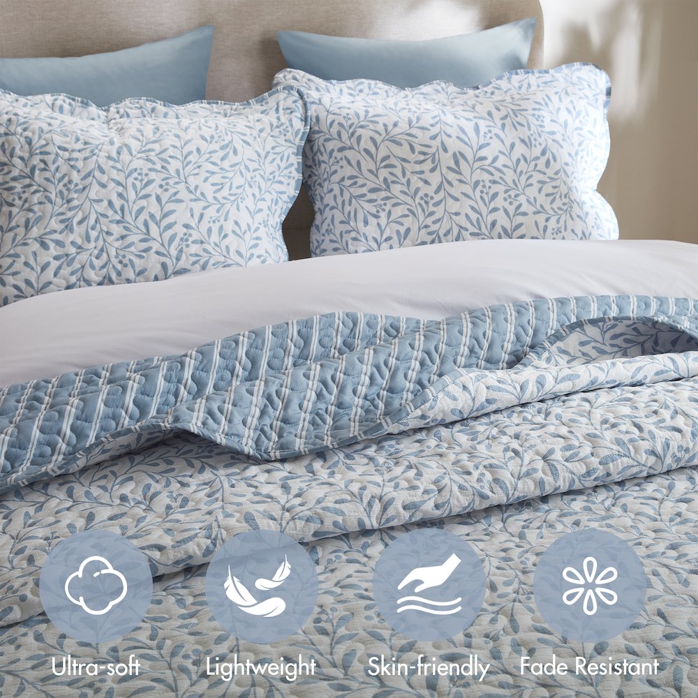 Darcy 3 Piece Print Quilt Set. Picture 3