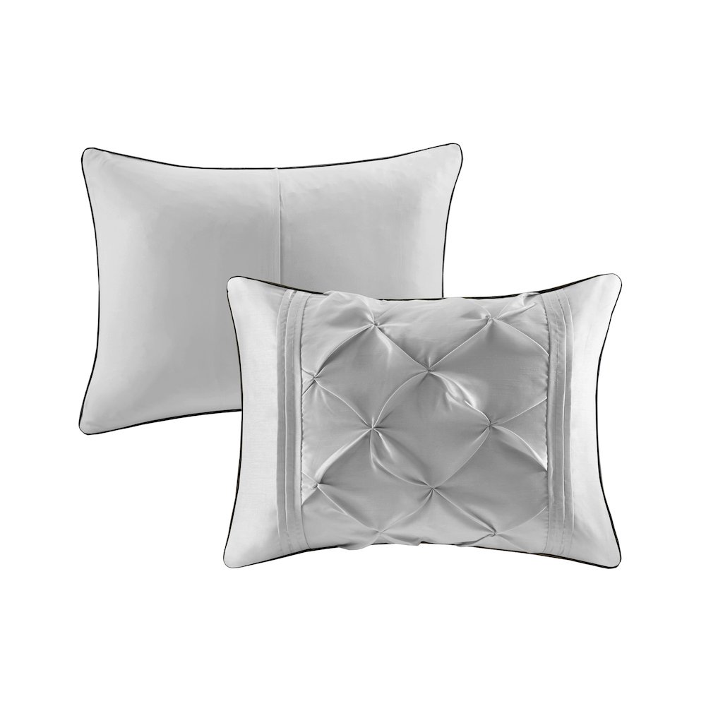 Laurel 100% Polyester Pieced Pleated 7pcs Tufted Comforter Set. Picture 4