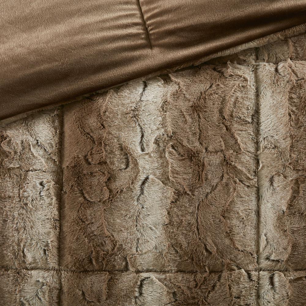 4PC Faux Fur Comforter Set. Picture 1