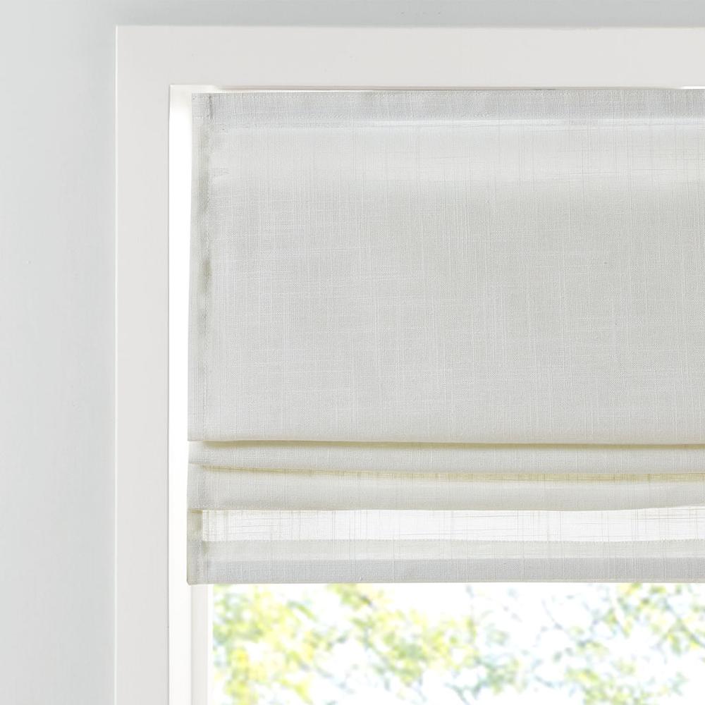 Linen Blend Light Filtering Cordless Roman Shade. Picture 3