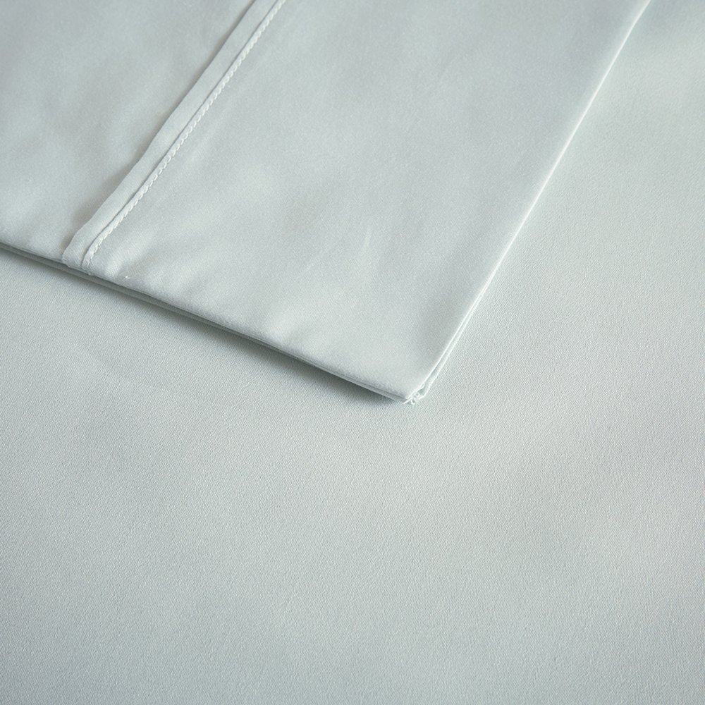600 Thread Count Cooling Cotton Blend 4 PC Sheet Set, Seafoam color. Picture 3