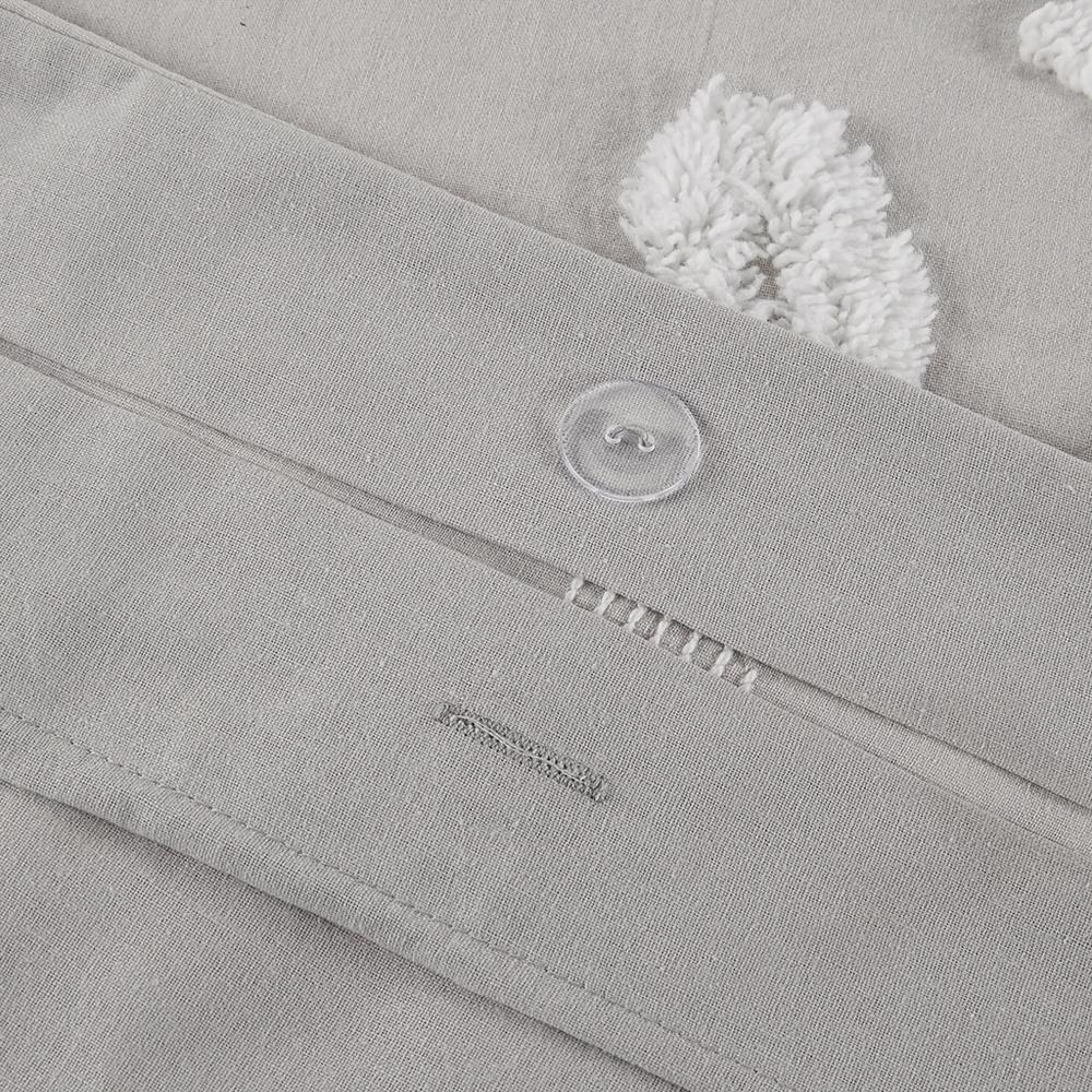 3 Piece Tufted Cotton Chenille Floral Duvet Cover Set. Picture 3