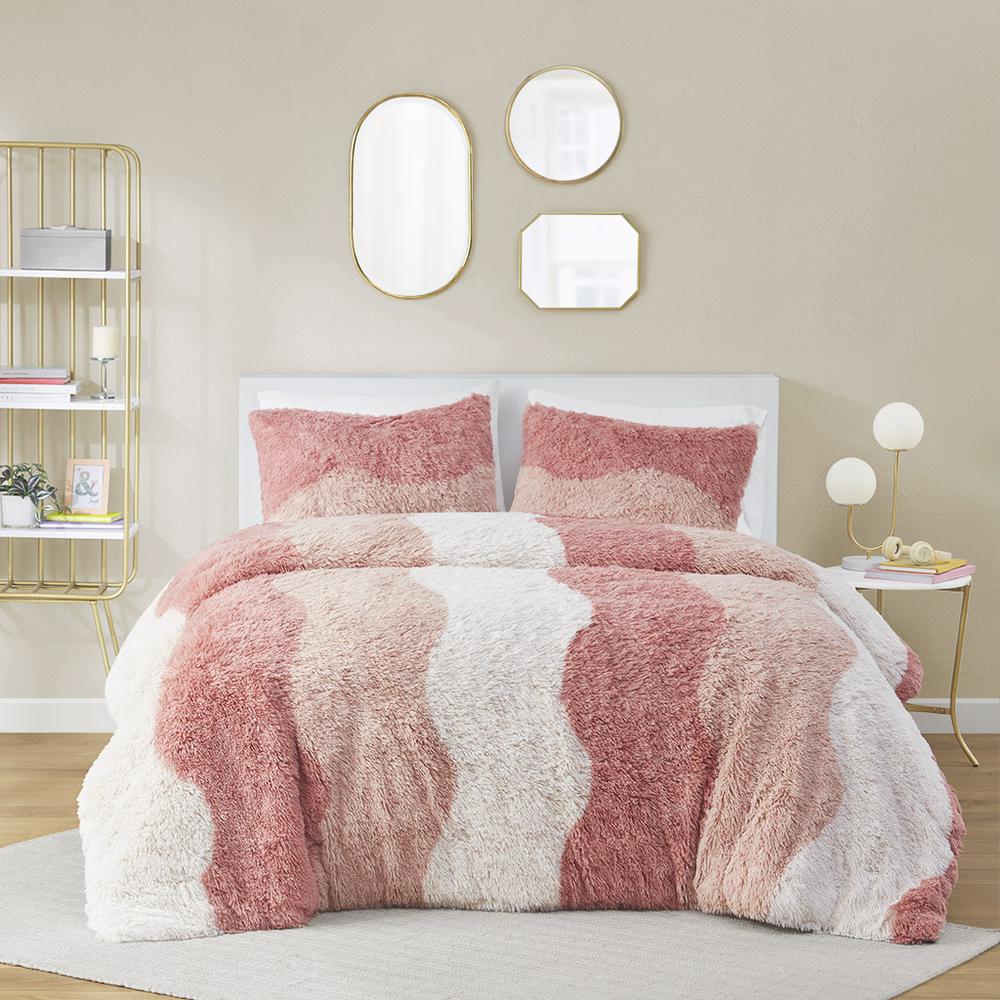 Ombre Shaggy Faux Fur Duvet Cover Set. Picture 5