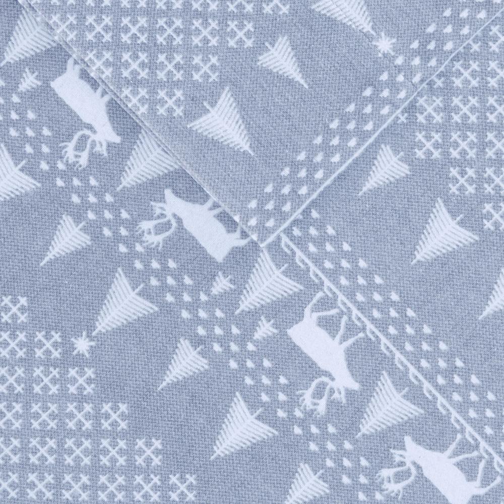 Flannel Sheet Set, Blue Winter Frost color. Picture 2