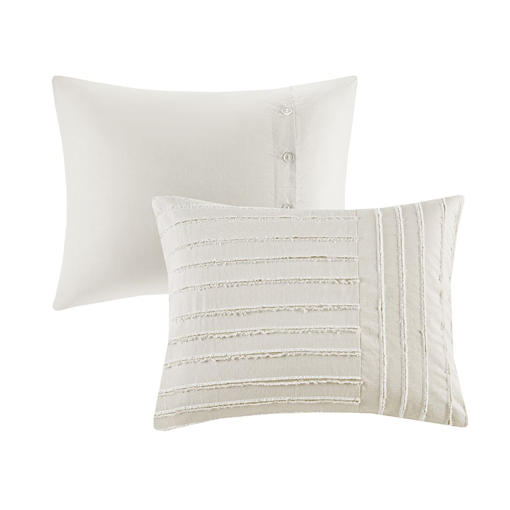 Oversized Cotton Clipped Jacquard Comforter Set with Euro Shams. Picture 1