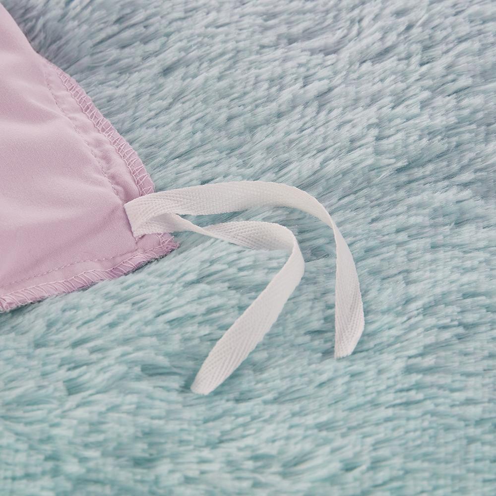 Ombre Shaggy Faux Fur Duvet Cover Set. Picture 3