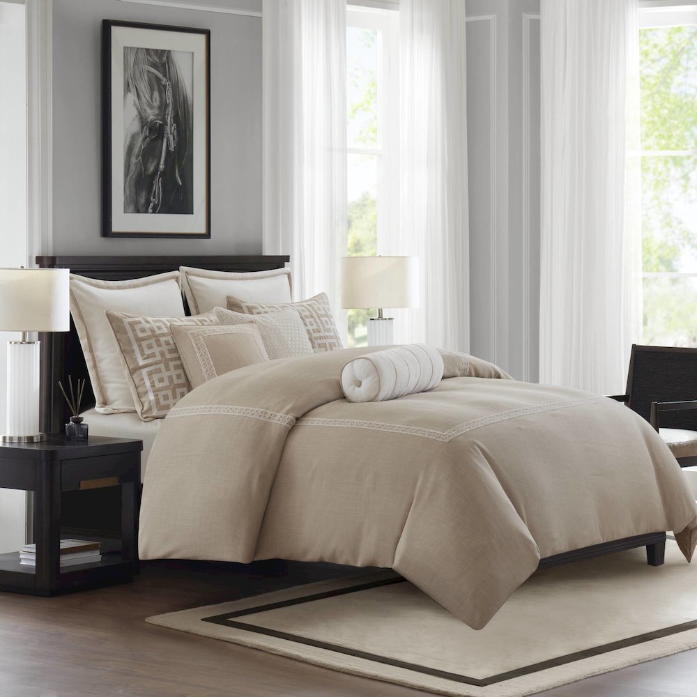 Jarvis Embroidery Oversized Duvet Style Comforter Set. Picture 5
