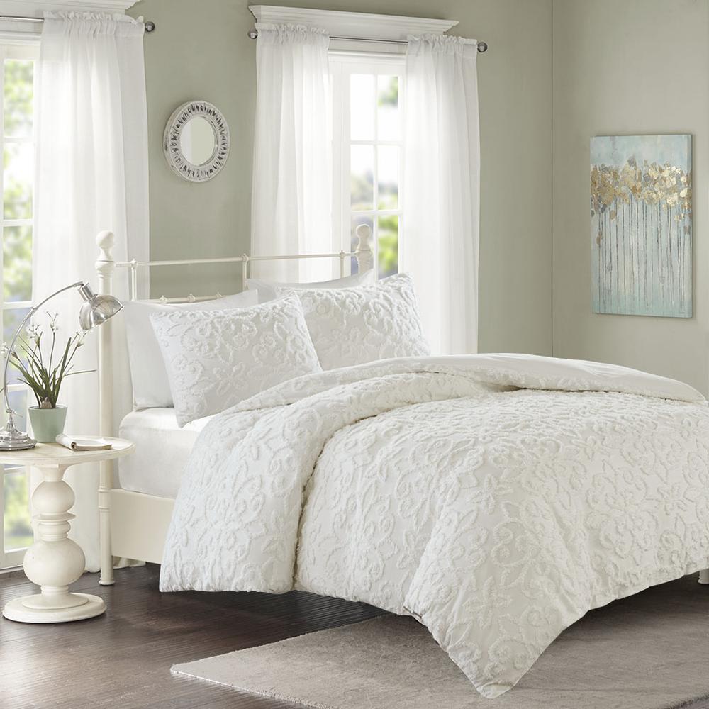 3 Piece Tufted Cotton Chenille Duvet Cover Set. Picture 2