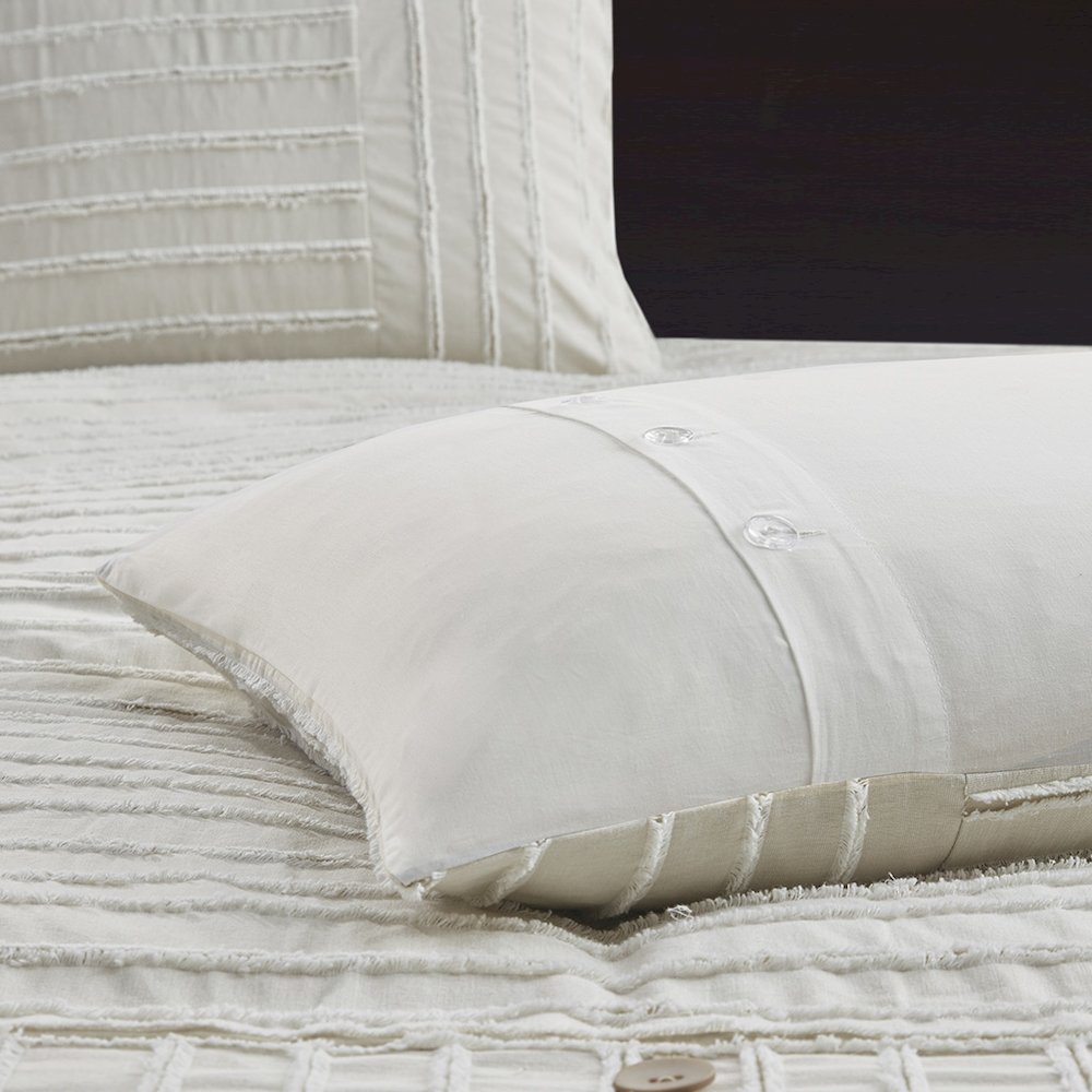 Oversized Cotton Clipped Jacquard Comforter Set with Euro Shams. Picture 5