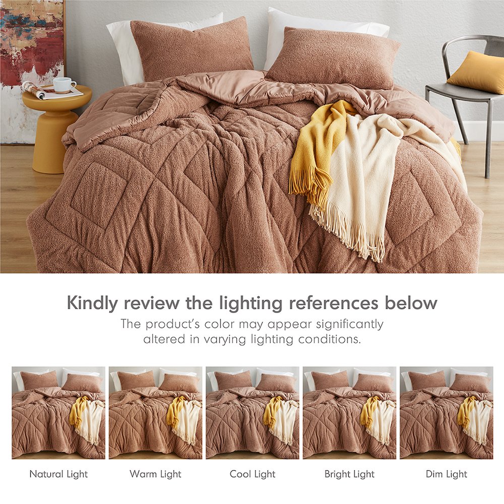 Double Diamond Quilted Teddy Comforter Set. Picture 5