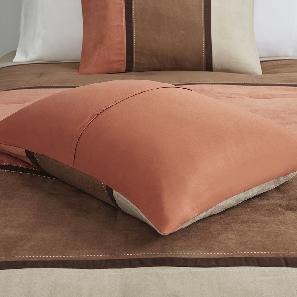 7 Piece Faux Suede Comforter Set. Picture 1