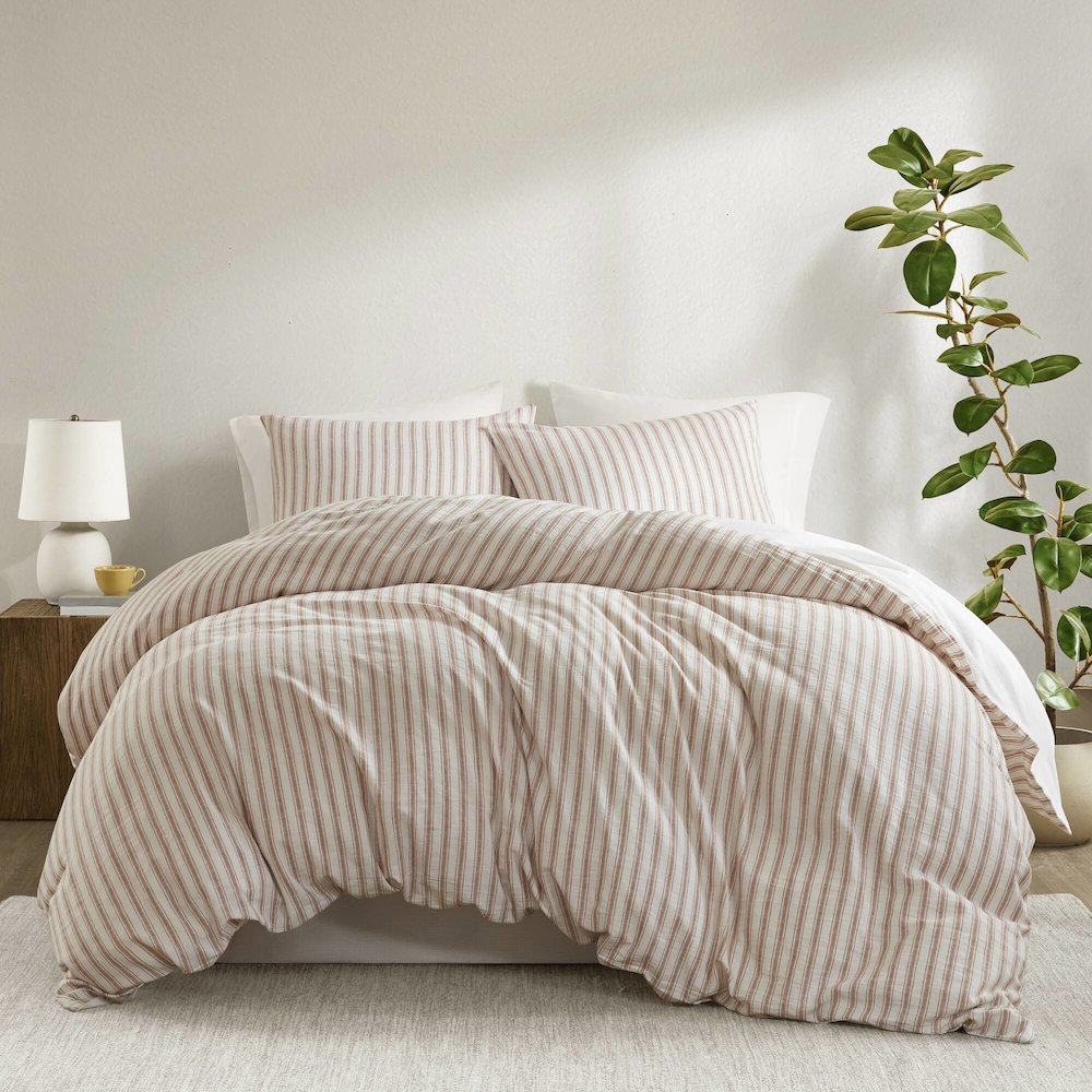 Etta 3PCS Duvet Set, Terracotta color. Picture 5