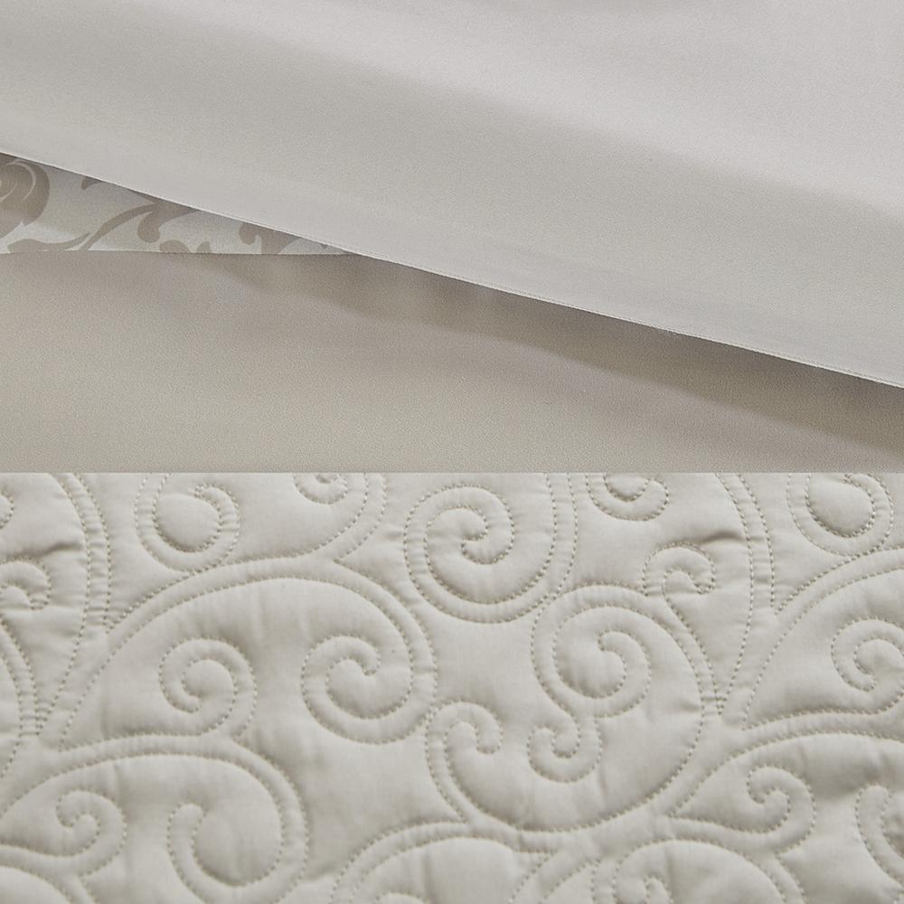 Ramsey Embroidered 8 Piece  Comforter Set, Neutral color. Picture 5