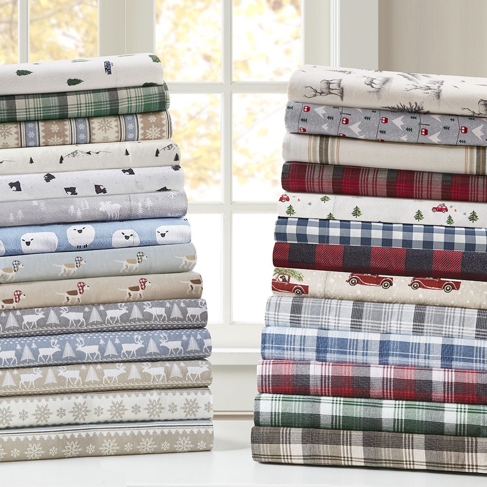 Cotton Flannel Sheet Set in Grey Ski Jump. Picture 5