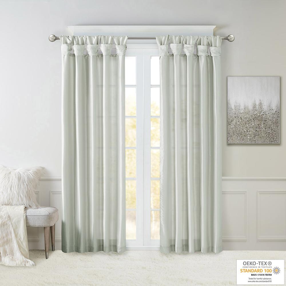 Twist Tab Lined Window Curtain Panel. Picture 2