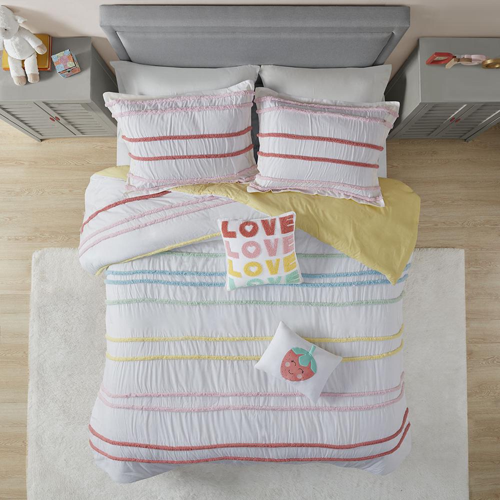 Cotton Duvet Cover Set with Chenille Trim. Picture 4