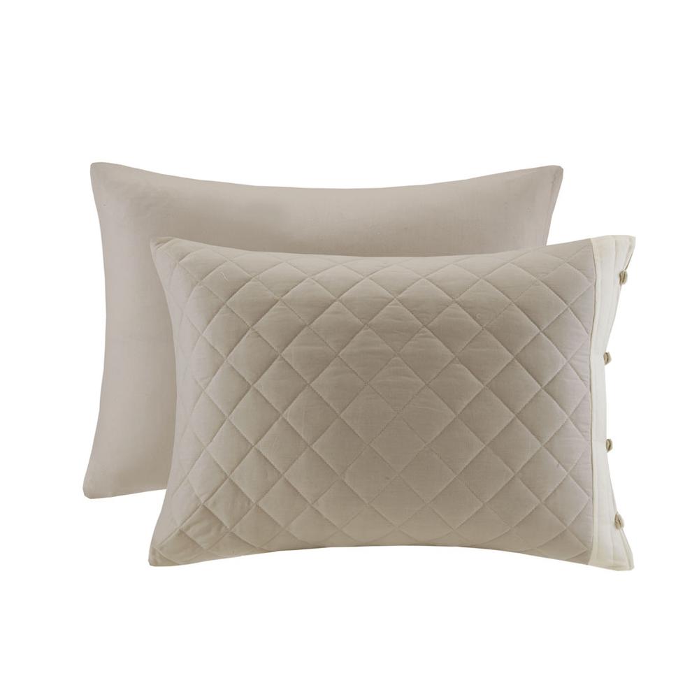 4 Piece Cotton Reversible Tailored Bedspread Set. Picture 1