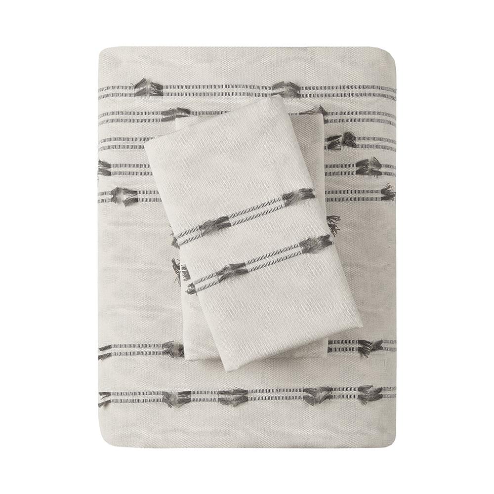 3 Piece Cotton Jacquard Duvet Cover Set. Picture 1