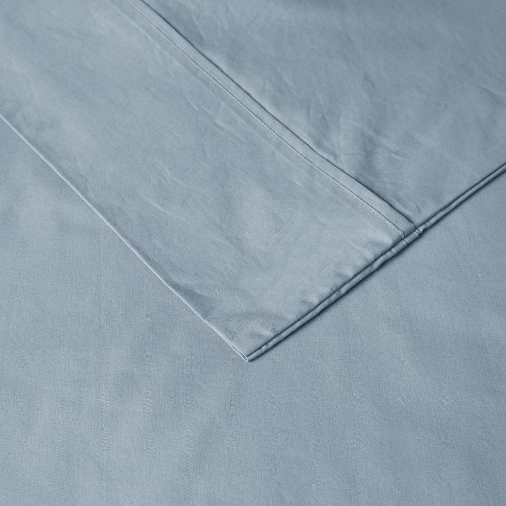 200 Thread Count Relaxed Cotton Percale Sheet Set. Picture 1