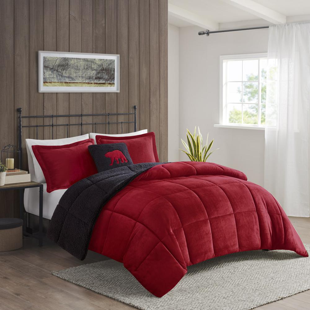Plush to Sherpa Down Alternative Comforter Set. Picture 4