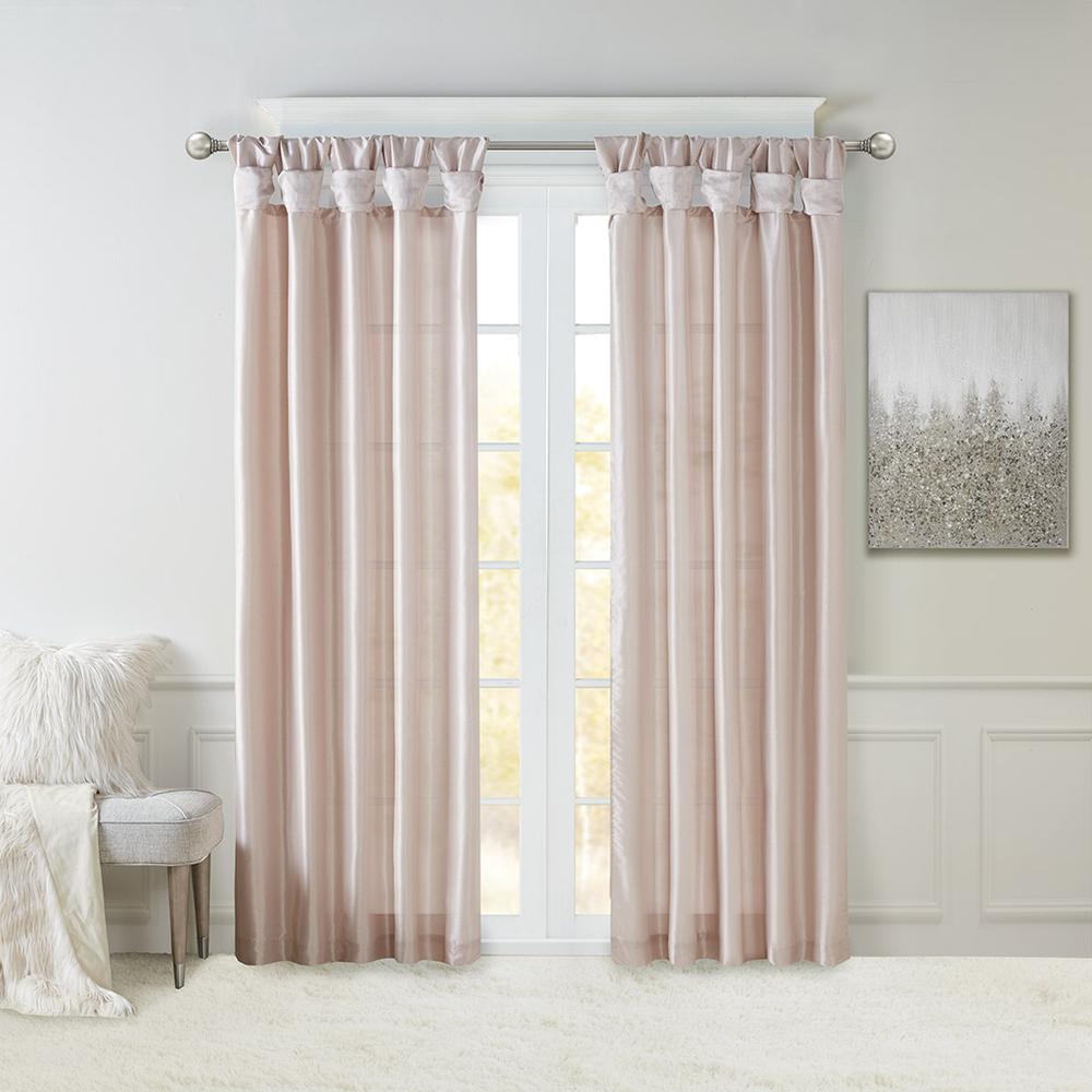 Twist Tab Lined Window Curtain Panel. Picture 4