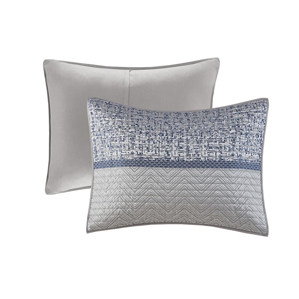 6 Piece Reversible Jacquard Quilt Set with Throw Pillows. Picture 3