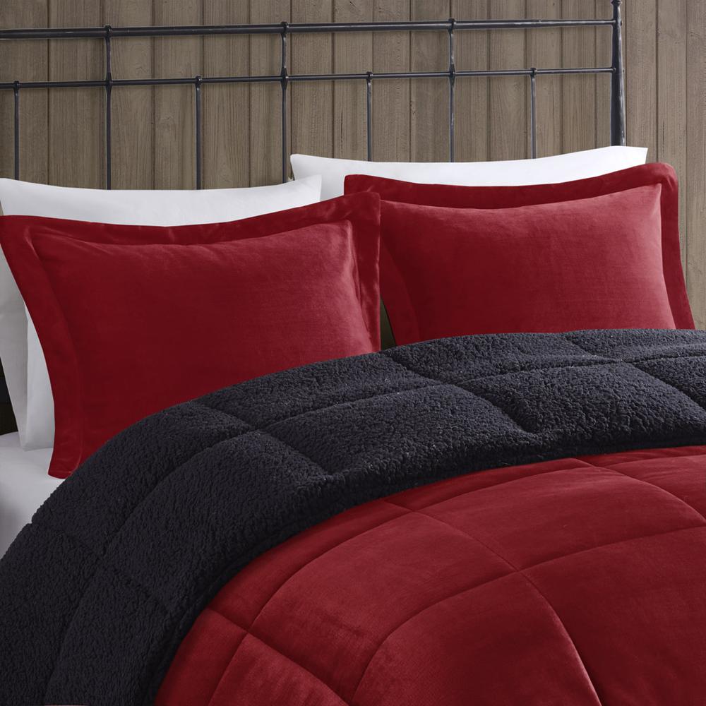 Plush to Sherpa Down Alternative Comforter Set. Picture 5