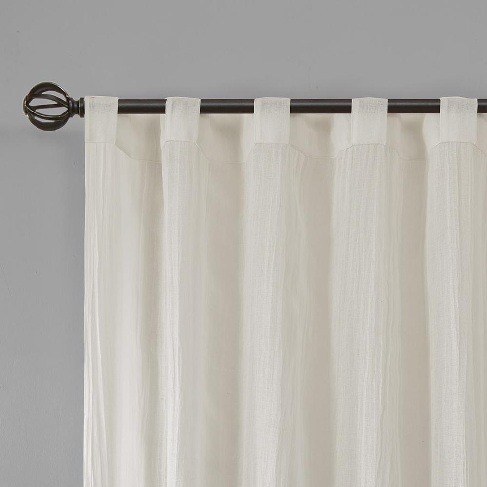 Solid Crushed Curtain Panel Pair. Picture 1