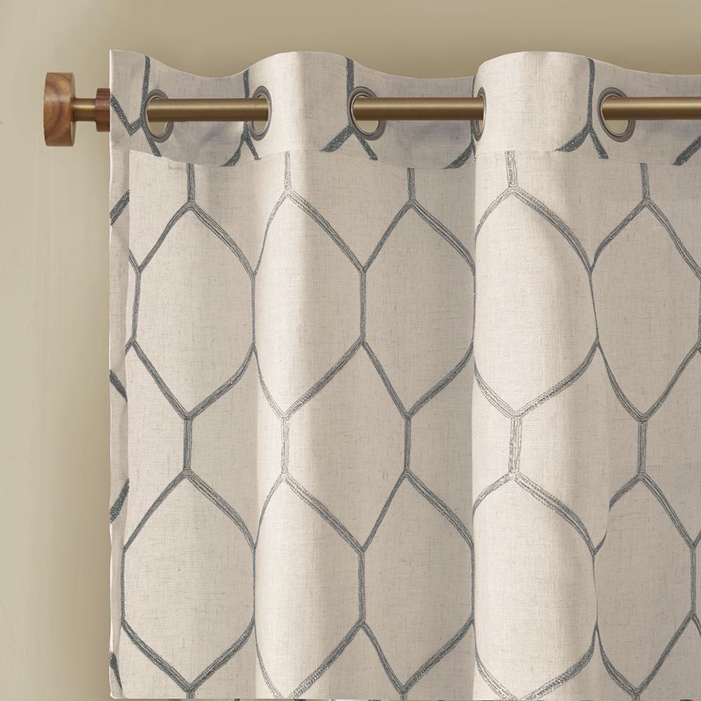 Metallic Geo Embroidered Curtain Panel. Picture 3