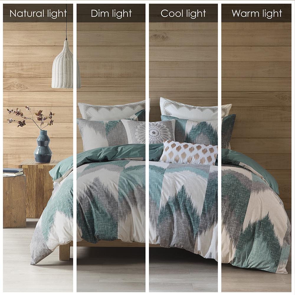 Alpine 3 Piece Duvet Cover Mini Set, Aqua color. Picture 2